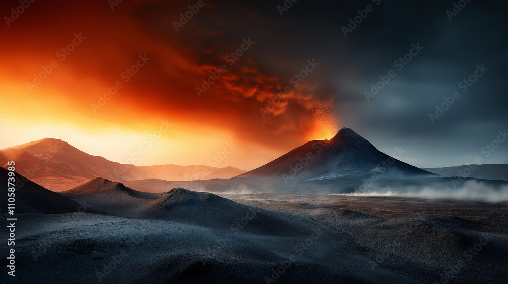 a volcanic crater with steam rising from its surface a volcanic crater with steam rising from its surface