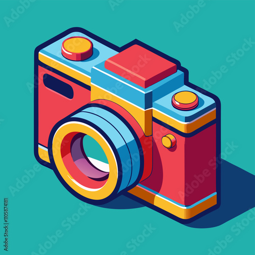 3D Cartoon Camera Vector Design
