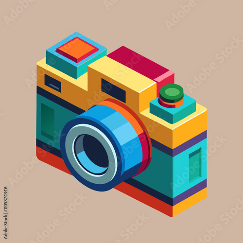 3D Cartoon Camera Vector Design