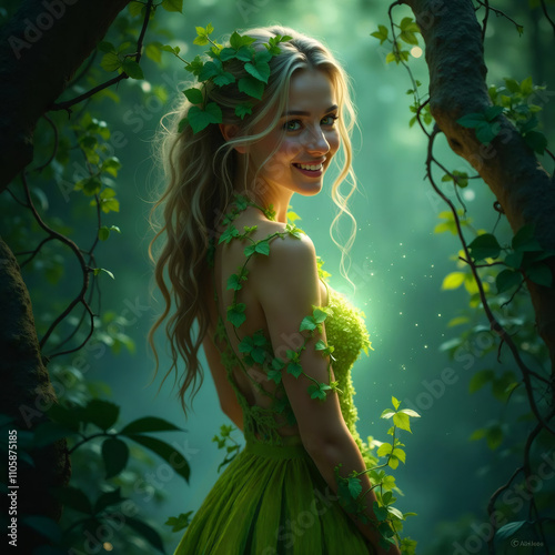 En el corazón del bosque, la naturaleza y la belleza se fusionan en un abrazo de hojas y luz
