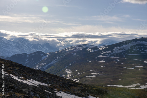 view towards Sarek national park near Skierffe