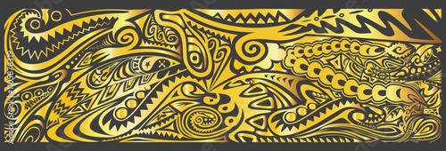Pacific, Papua New Guinea Design in gold colour