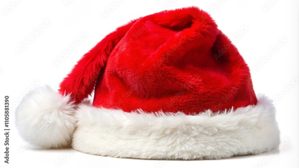 Christmas Santa Claus hat with white background, Generative AI illustration for Merry Christmas. Christmas Santa Claus hat with white background, Generative AI illustration for Merry Christmas.