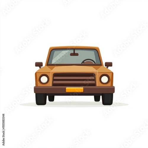 Vintage Car Front View Illustration