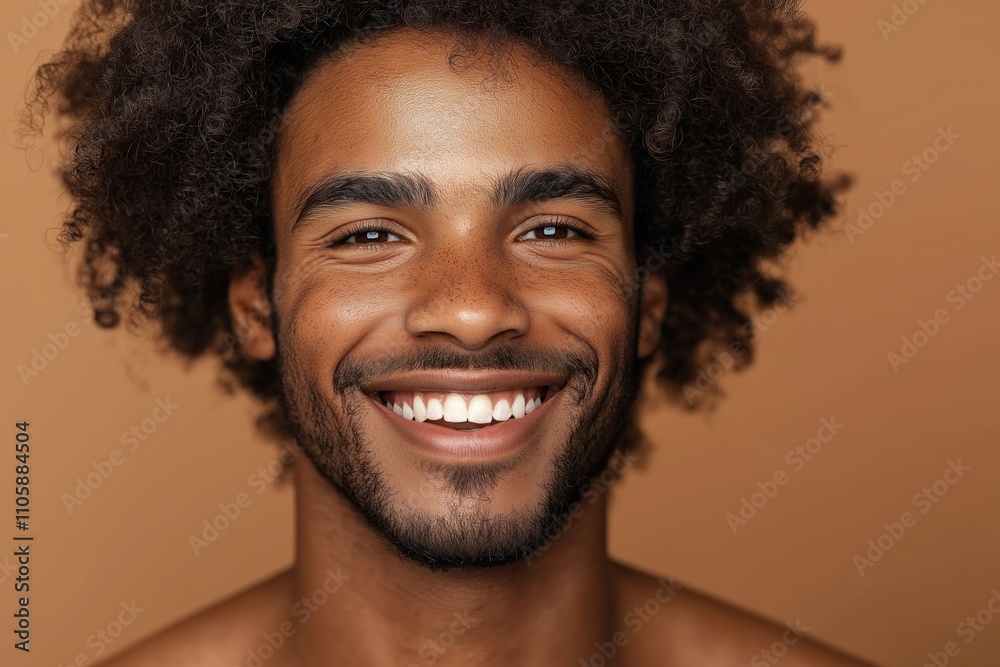 A man with a beard and a smile on his face. He is wearing a shirt and is standing in front of a tan wall A man with a beard and a smile on his face. He is wearing a shirt and is standing in front of a tan wall