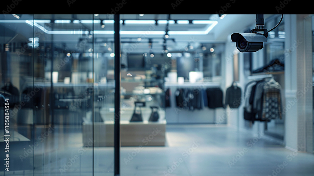 Control in a public place. Modern technology. Hidden security camera in a mall or clothes store Control in a public place. Modern technology. Hidden security camera in a mall or clothes store