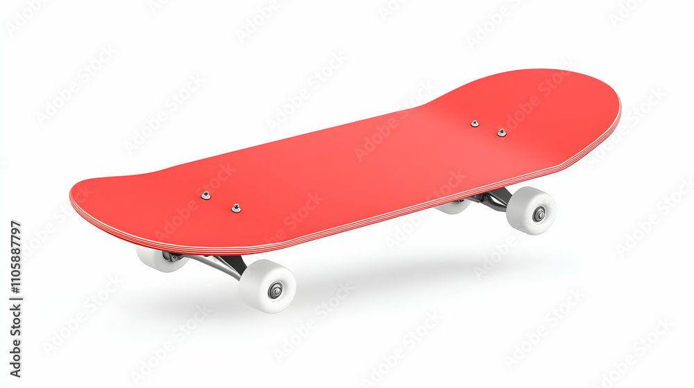 Red skateboard isolated on white background. Perfect for design projects, websites, and advertising. Red skateboard isolated on white background. Perfect for design projects, websites, and advertising.