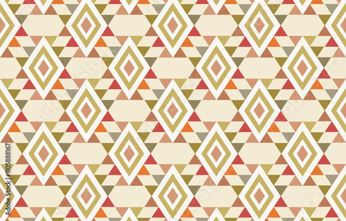 Ethnic tribal Aztec colorful background. Seamless tribal pattern, folk embroidery, tradition geometric Aztec ornament. Traditional design for fabric, textile, print, rug, paper