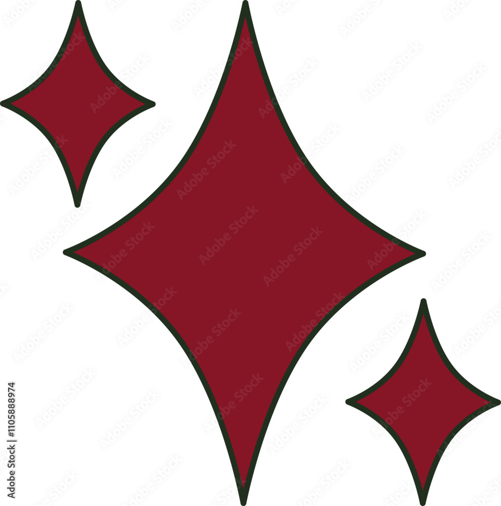 Obraz premium Red sparkle icon with green outline ,Christmas vector illustration Clip Art