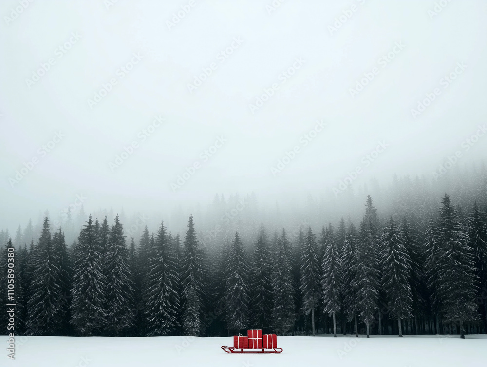 Misty forest scene with tall pine trees shrouded in thick fog during a tranquil winter morning.
Misty forest scene with tall pine trees shrouded in thick fog during a tranquil winter morning.
