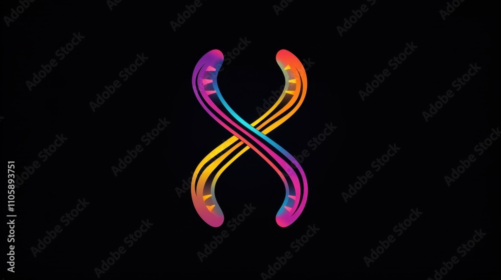 DNA strands glowing in vibrant colors, weaving through a bold logo, symbolizing a brand mission and vision DNA strands glowing in vibrant colors, weaving through a bold logo, symbolizing a brand mission and vision