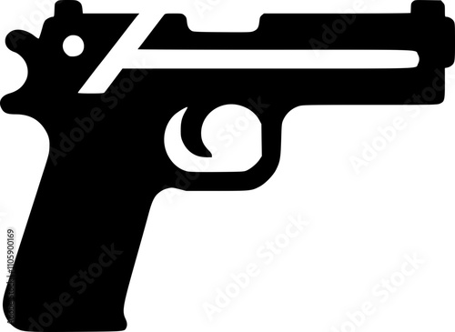 Handgun Vector Illustration for Digital Art and Graphics