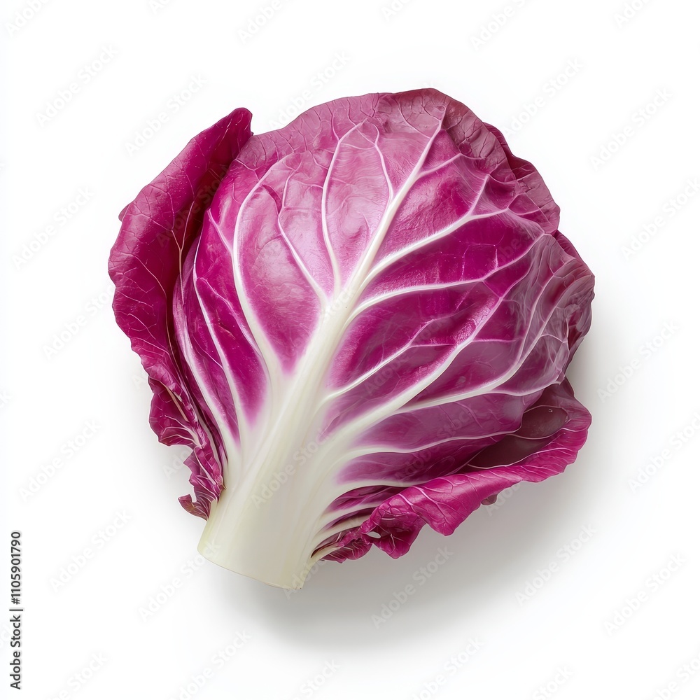 Vibrant Purple Radicchio Head with Tightly Packed Leaves Vibrant Purple Radicchio Head with Tightly Packed Leaves