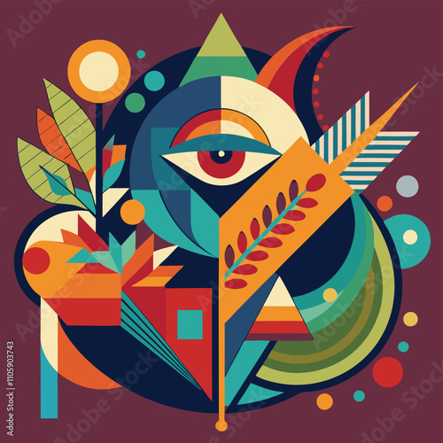 Vibrant Abstract Cartoon Vector Art