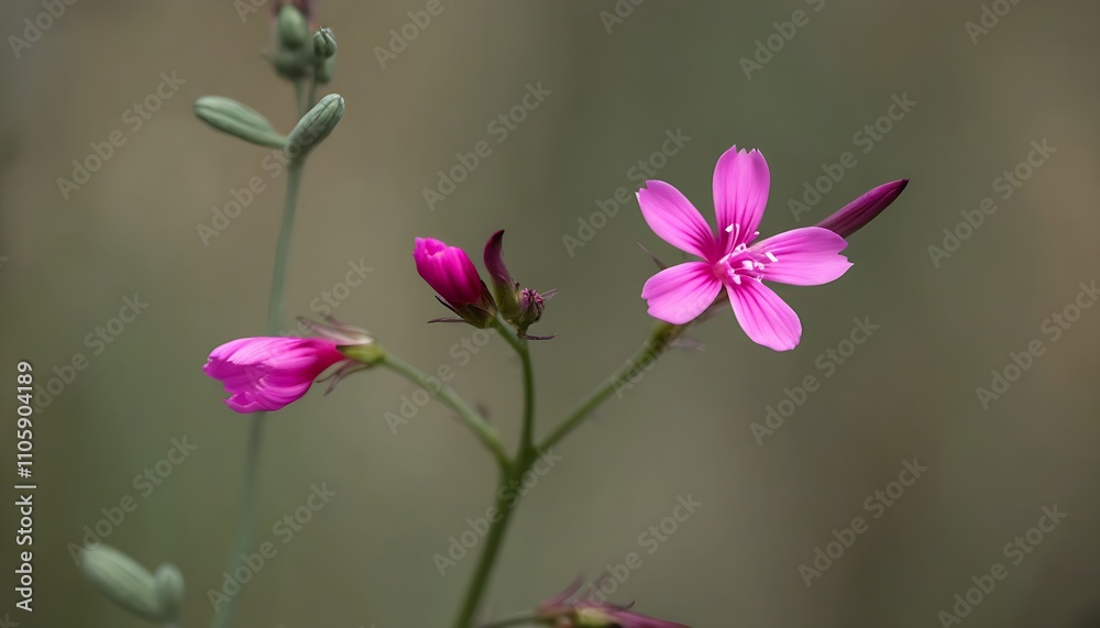 Delicate pink flowers bloom in their natural beauty.