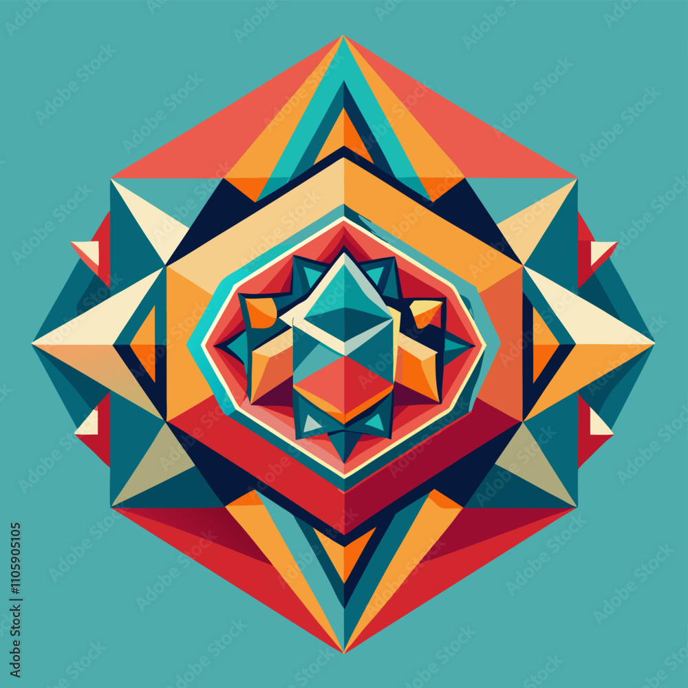 Vibrant Abstract Geometric Cartoon Vector Illustration Vibrant Abstract Geometric Cartoon Vector Illustration