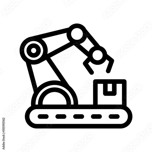 20 robotic arm line icon illustration vector graphic