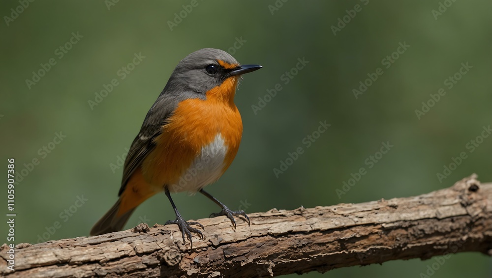 Fototapeta premium Daurian redstart perched on a log.
