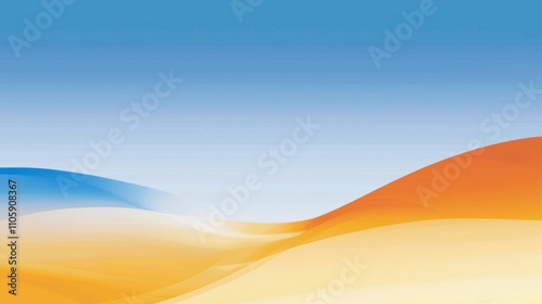 Abstract blue, orange, and yellow wavy background creating a smooth transition, perfect for websites, presentations, or any design project needing a touch of modern elegance