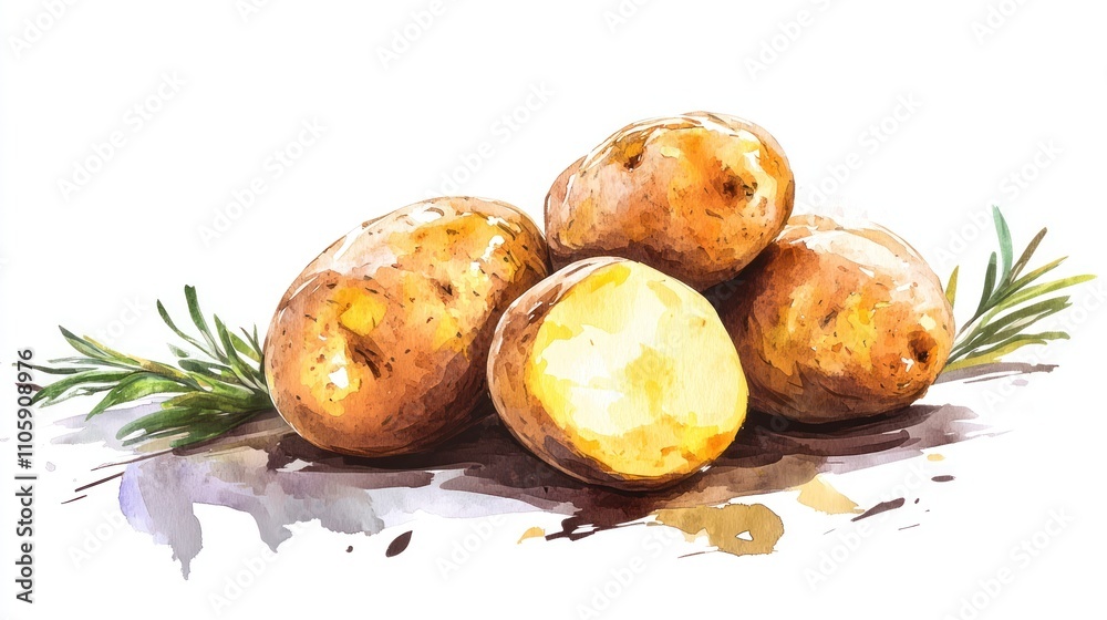 A group of potatoes with rustic skin, transparent background A group of potatoes with rustic skin, transparent background