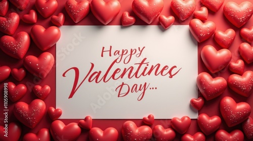 Happy Valentines Day banner. Valentine Day greeting card. Happy valentine`s day love poster