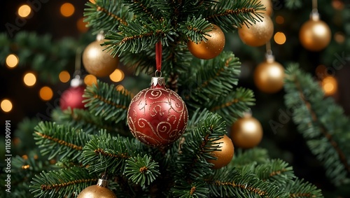 Decorated Christmas tree.