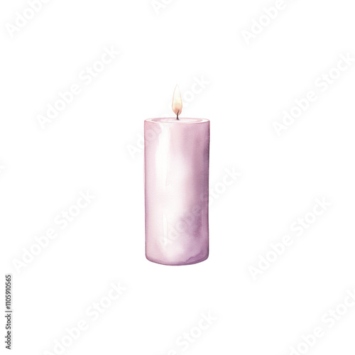 Purple flaming candle lit wick 