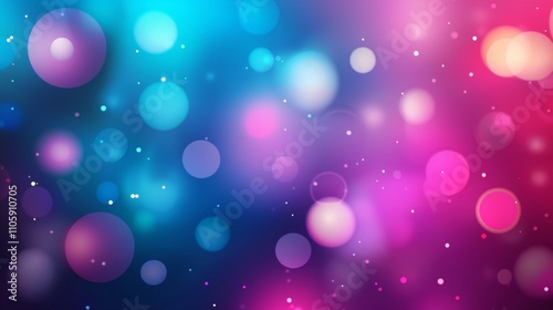 Vibrant bokeh lights create a magical, dreamlike atmosphere with blue and pink hues, adding elegance to celebrations