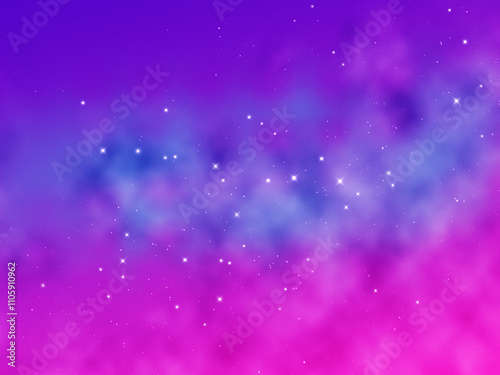 Purple abstract galaxy background with stars