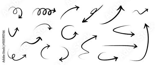 手書きのかわいい矢印のセット