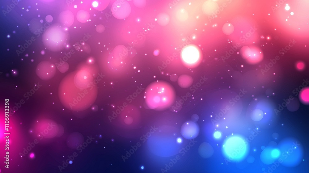 Bright colorful bokeh lights are floating on a vibrant gradient background, creating a festive and celebratory atmosphere, perfect for special occasions Bright colorful bokeh lights are floating on a vibrant gradient background, creating a festive and celebratory atmosphere, perfect for special occasions