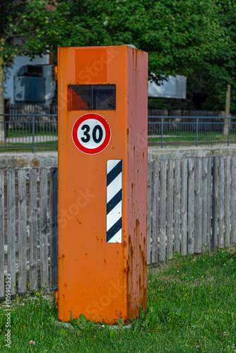 Speed camera on the street photo