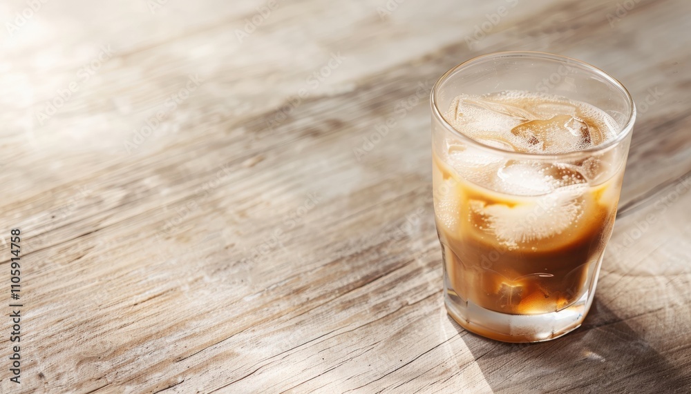 Refreshing drink with ice in a glass. Refreshing drink with ice in a glass.