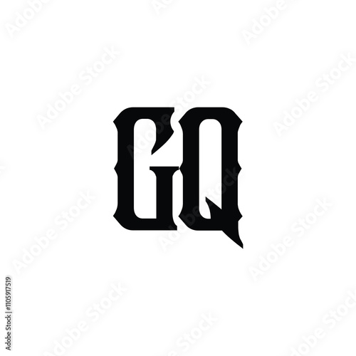 GQ monogram logo design letter text name symbol monochrome logotype alphabet character simple logo