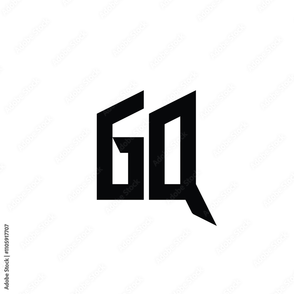 Fototapeta premium GQ monogram logo design letter text name symbol monochrome logotype alphabet character simple logo