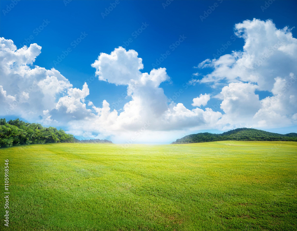 Obraz premium natural scenery background blue sky with bright white