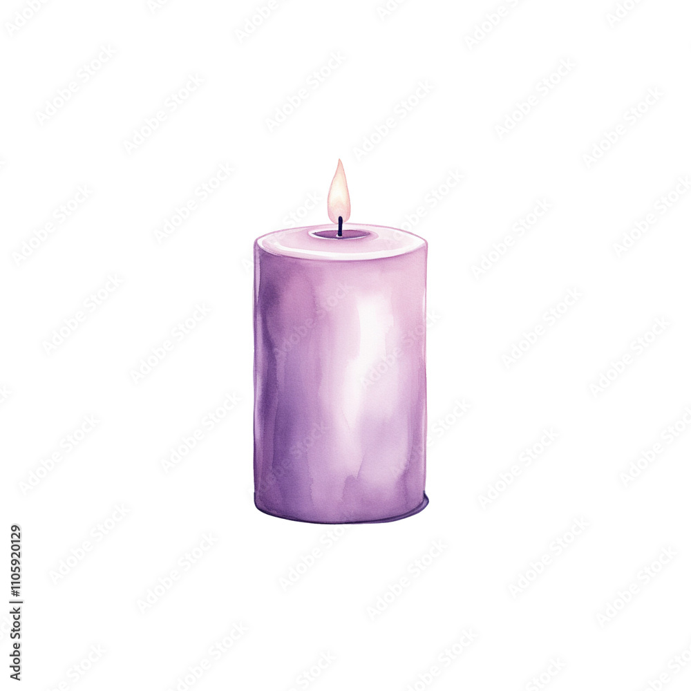 Purple flaming candle lit wick Purple flaming candle lit wick