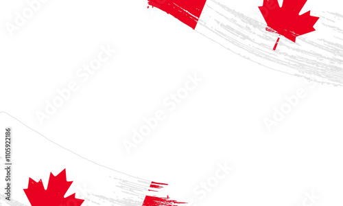 canada Flag with Brush Stroke Effect, Grunge brush stroke. Watercolor painting flag