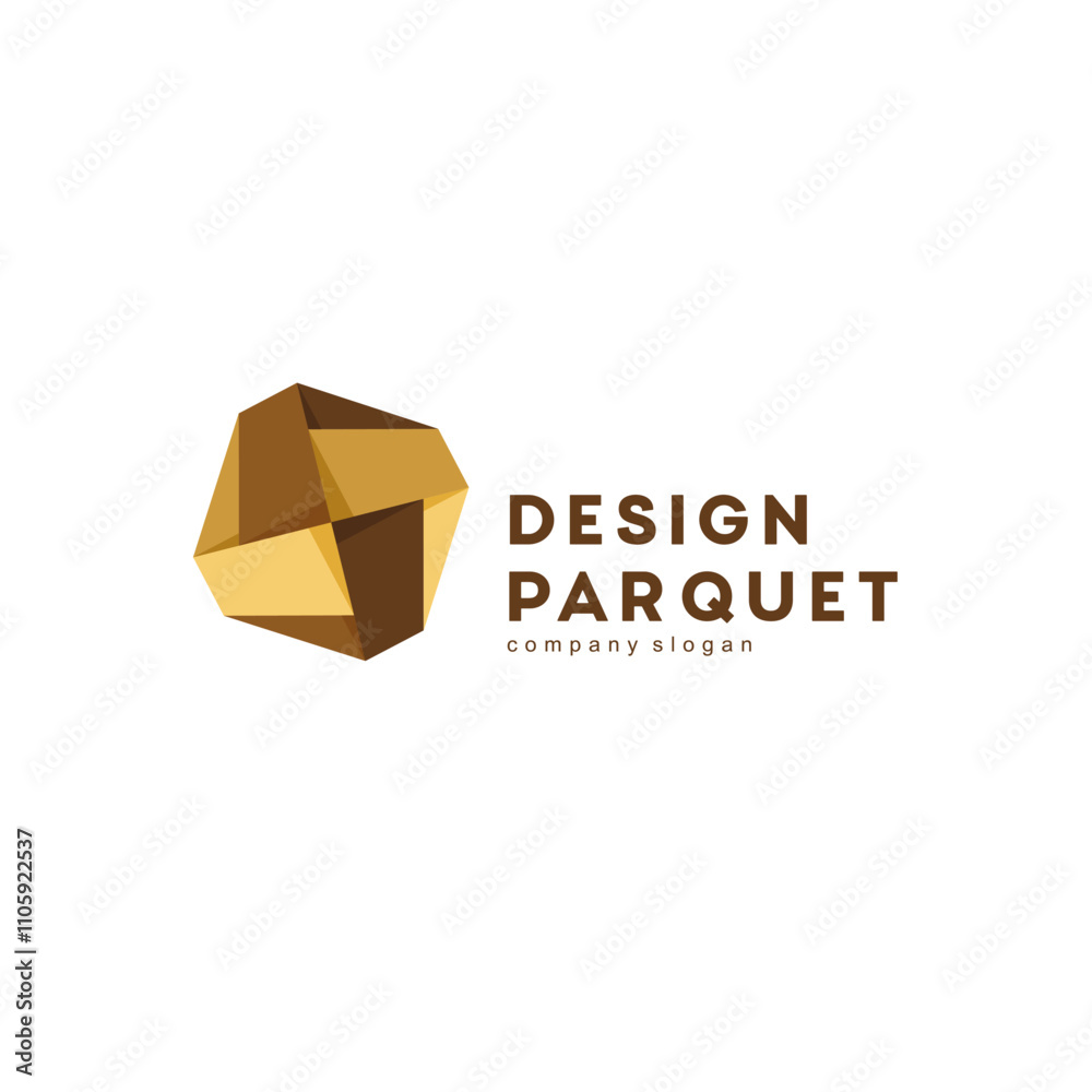 Set of Vector logo design template. Parquet abstract sign.
