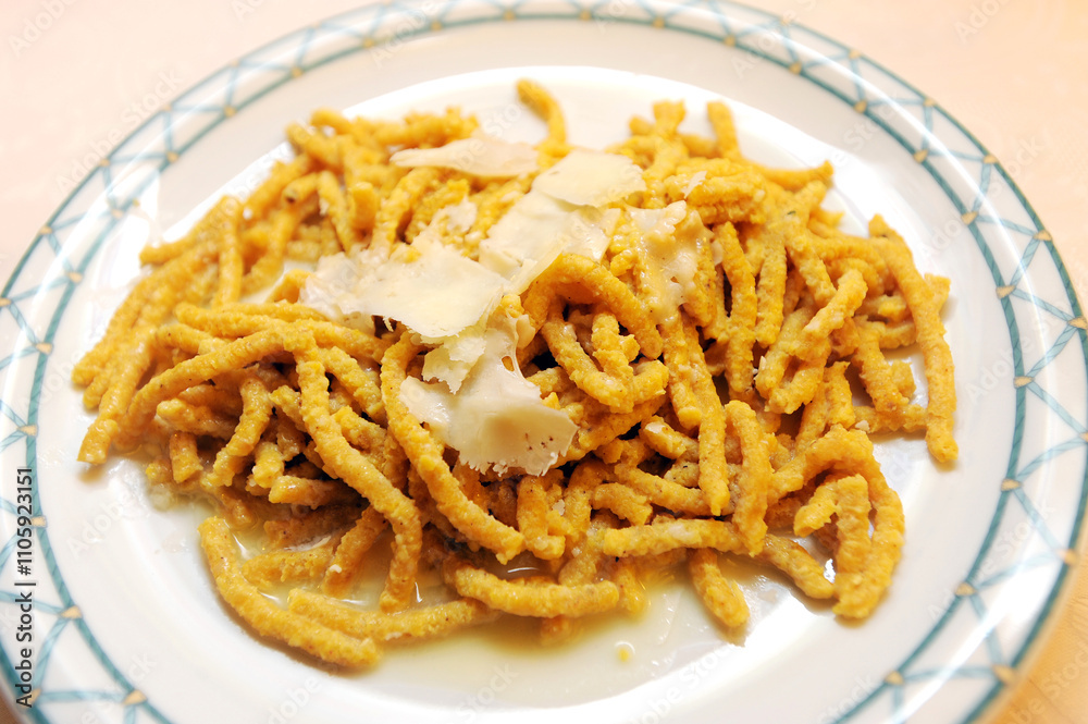 Fossa cheese in Sogliano sul Rubicone. Passatelli al formaggio di Fossa Fossa cheese in Sogliano sul Rubicone. Passatelli al formaggio di Fossa