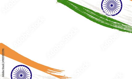 india Flag with Brush Stroke Effect, Grunge brush stroke. Watercolor painting flag