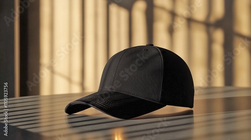Luxury Baseball Cap Mockup with Metallic Logo Embroidery