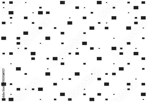 Squares of various sizes scattered and far apart