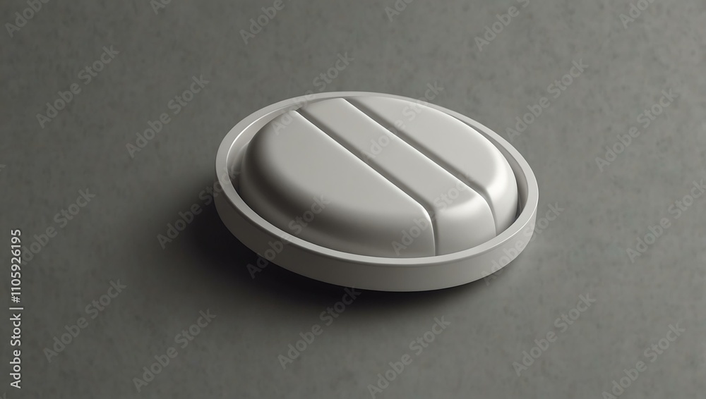 Detailed illustration of a round pill on a plain background. Detailed illustration of a round pill on a plain background.