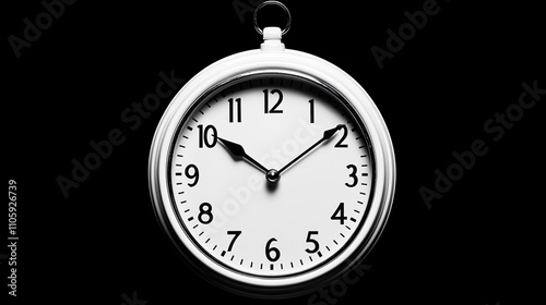 Close-up of a classic silver pocket watch on a black background, symbolizing time and precision. photo