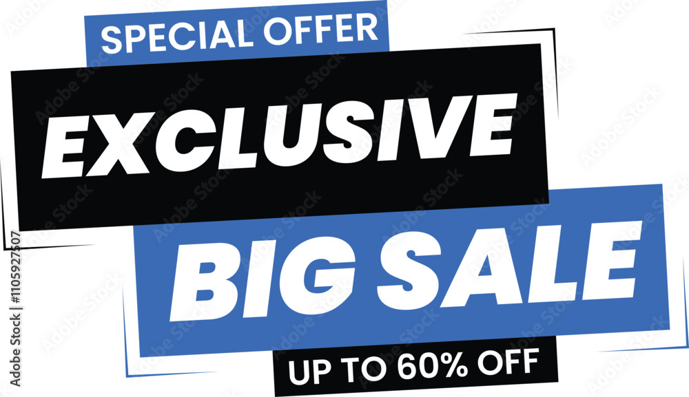 Exclusive Big Sale Promotional Ecommerce Offer Design Marketing Symbol Exclusive Big Sale Promotional Ecommerce Offer Design Marketing Symbol