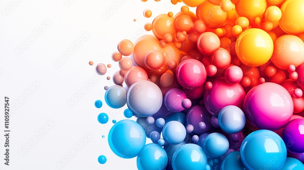 Vibrant Rainbow Spheres Abstract Art Vibrant Rainbow Spheres Abstract Art