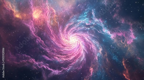 Cosmic Nebula Swirl Galaxy Background Space Art Universe Stars