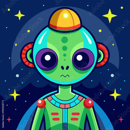Colorful Alien Clipart Cartoon Vector Design