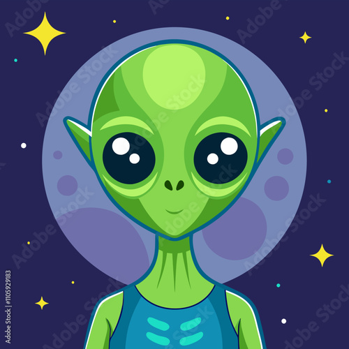Colorful Alien Clipart Cartoon Vector Design